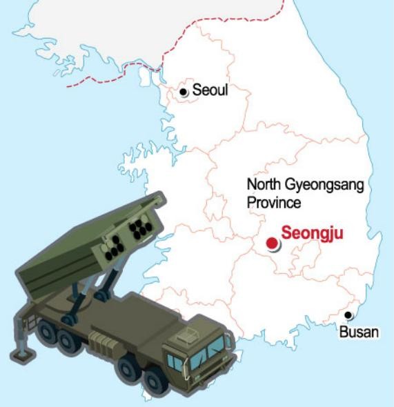 Khu vực Seongju của tỉnh North Gyeongsang, Hàn Quốc là nơi triển khai hệ thống phòng thủ tên lửa THAAD. Ảnh: Internet
