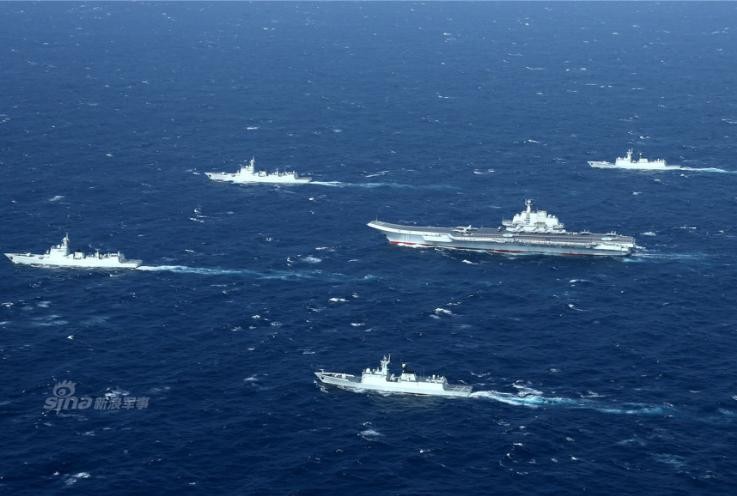 Biên đội tàu sân bay Liêu Ninh, Hải quân Trung Quốc. Ảnh: Sina