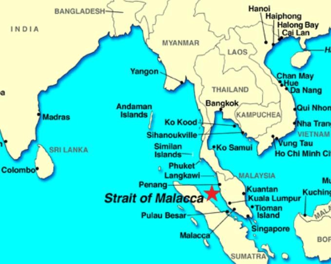 Eo biển Malacca - khu vực có hình ngôi sao (ảnh tư liệu)