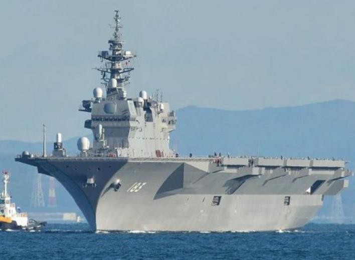 Tàu sân bay trực thăng Izumo của Lực lượng Phòng vệ Biển Nhật Bản. Ảnh: Cankao