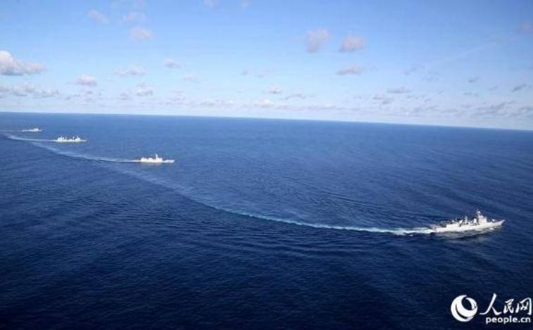 Hải quân Trung Quốc tiến hành tập trận chung Liên hợp trên biển - 2017 giai đoạn 2. Ảnh: People.
