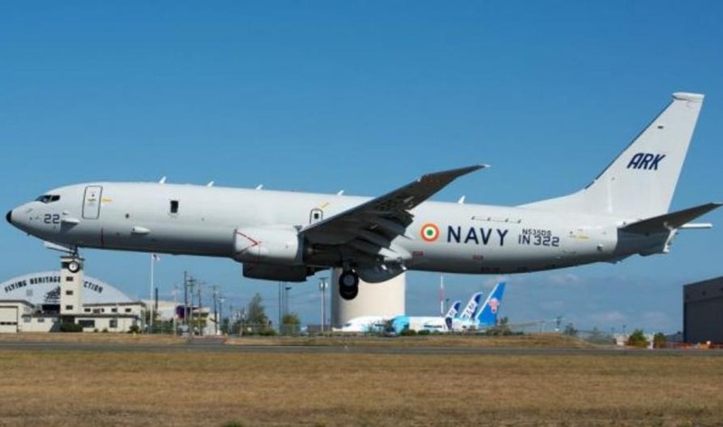 Máy bay tuần tra săn ngầm P-8I Poseidon của Hải quấn Ấn Độ, mua của Mỹ. Ảnh; Cankao.