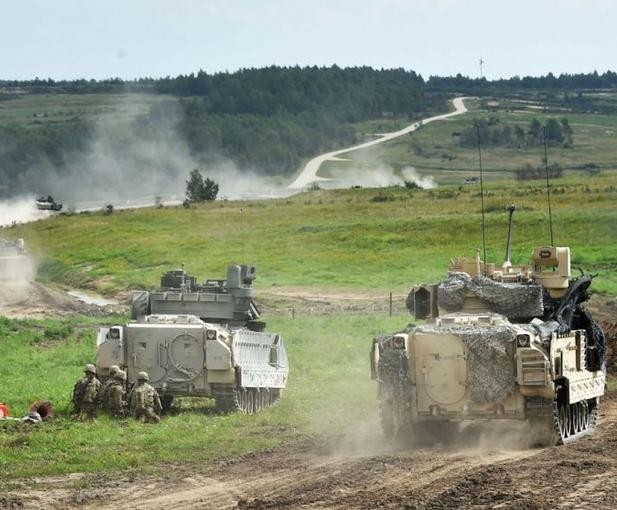 Lục quân Mỹ tiến hành huấn luyện ở Đức. Ảnh: Cankao.