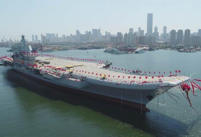 Tàu sân bay tự chế đầu tiên của Trung Quốc. Ảnh: Tân Hoa xã/Chinatimes.