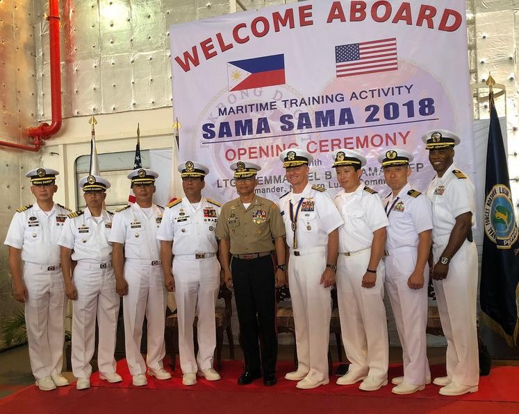Hải quân Mỹ và Philippines tiến hành cuộc tập trận Sama Sama - 2018 từ ngày 9 - 16/7/2018. Ảnh: Philippine Information Agency.