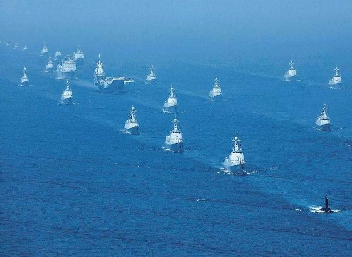 Biên đội tàu chiến hải quân Trung Quốc. Ảnh: Huanqiu.
