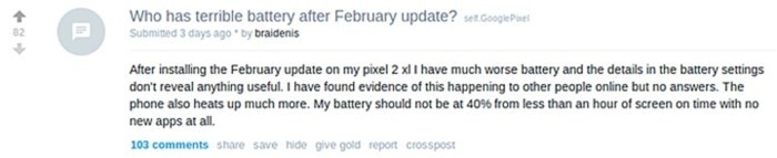 Pixel 2 bị nóng và hao pin khi cài bản cập nhật mới - Ảnh 1