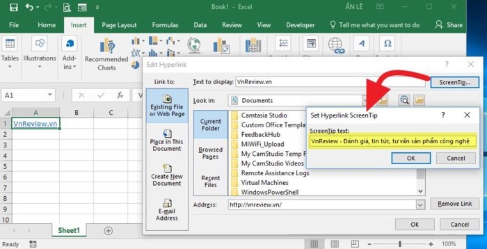 Hướng dẫn tạo gợi ý xuất hiện khi rê chuột lên một siêu liên kết trên Microsoft Excel - Ảnh 4