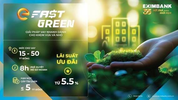 Eximbank đẩy mạnh tài trợ tín dụng xanh, ưu tiên cấp vốn cho các doanh nghiệp triển khai dự án năng lượng tái tạo, nông nghiệp hữu cơ.