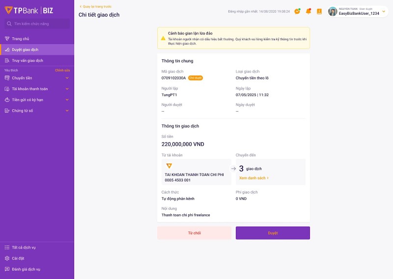 TPBank cảnh báo gian lận lừa đảo.