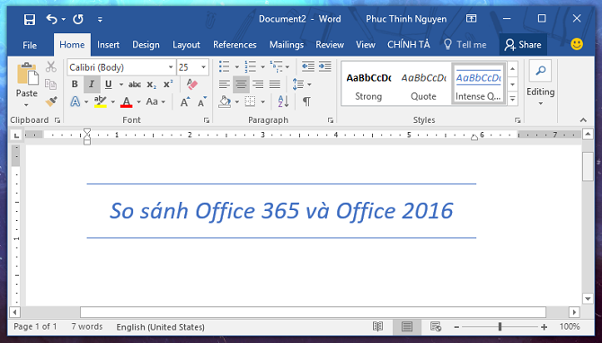 Sự khác nhau giữa Office 365 và Office 2016 ảnh 1