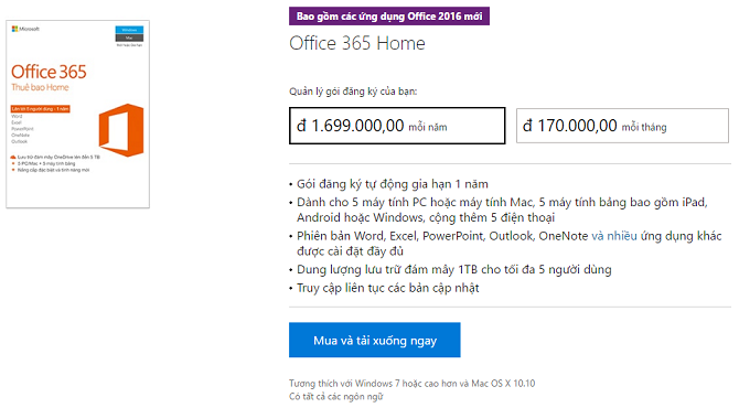 Sự khác nhau giữa Office 365 và Office 2016 ảnh 5