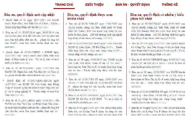 Trang điện tử công bố bản án của Tòa án nhân dân Tối cao có gì? ảnh 1