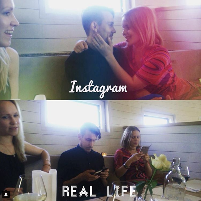 Sự khác nhau của các cặp đôi trên Instagram và ngoài đời thực.