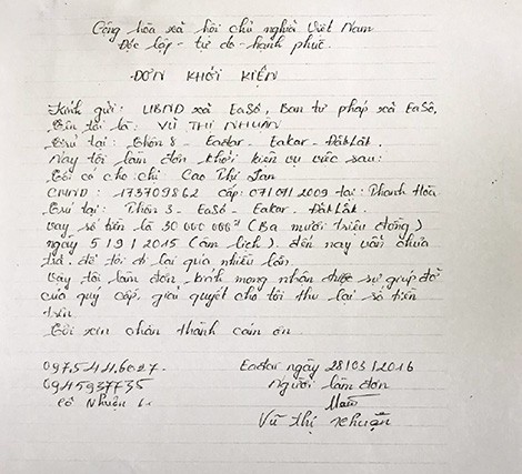 Vì vay nợ không có tiền trả, nhiều hộ dân đã bị chủ nợ khởi kiện.