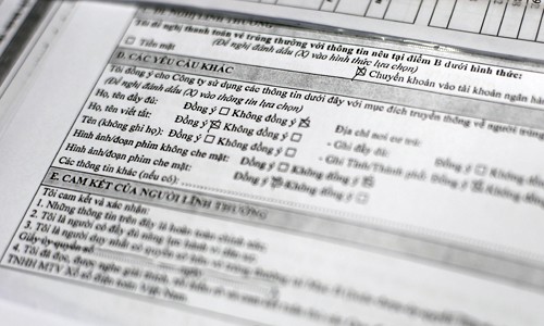 Khách hàng trúng thưởng sẽ quyết định nội dung thông tin cá nhân mà đơn vị phát hành xổ số được công bố