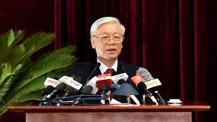 Tổng Bí thư Nguyễn Phú Trọng phát biểu khai mạc Hội nghị Trung ương 5. Ảnh: VGP/Nhật Bắc