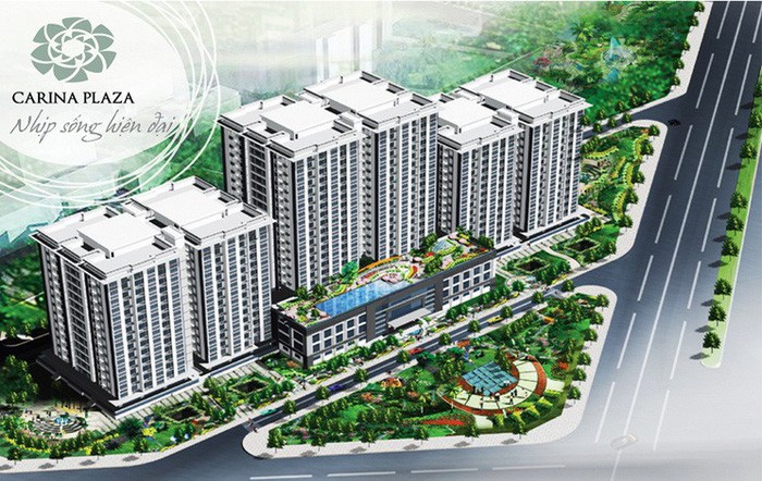 Phối cảnh tòa nhà Carina Plaza trên đường Võ Văn Kiệt