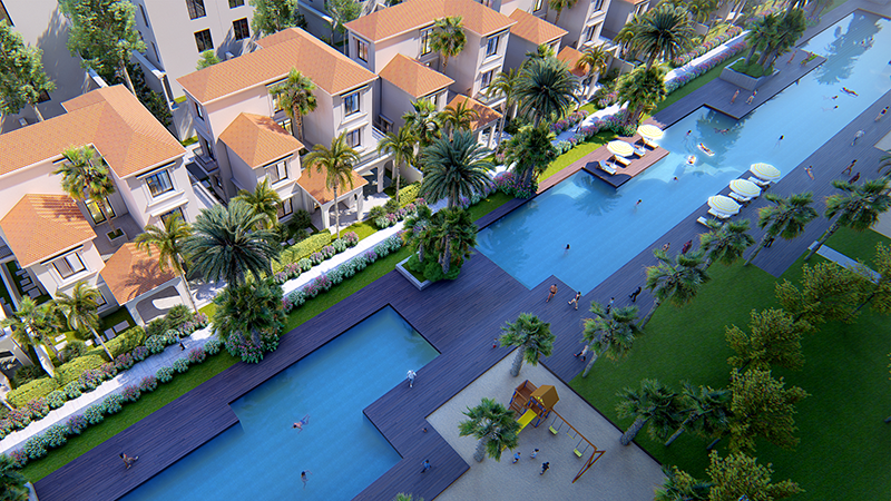 Với 5 hồ bơi trong lòng dự án và các hồ bơi riêng trong từng căn hộ, Sunshine Crystal River khẳng định đẳng cấp của phong cách sống nghỉ dưỡng thượng lưu và quý tộc.