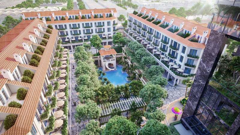 Tại Sunshine Golden River không gian xanh được bao phủ từ tầng trệt lên tầng mái