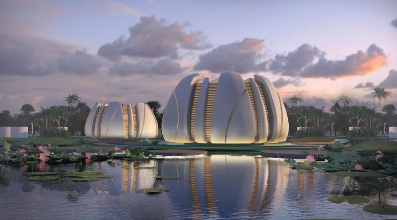 Cụm công trình được thiết kế theo hình hoa sen đầy tính biểu tượng Cụm công trình được thiết kế theo hình hoa sen đầy tính biểu tượng