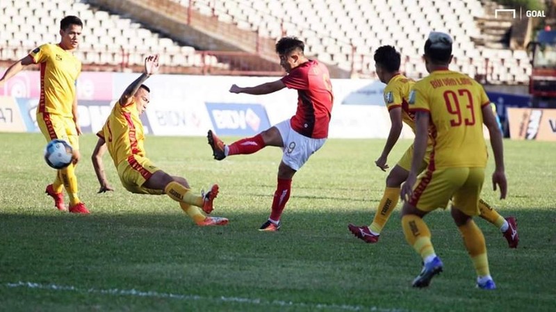 Với đẳng cấp và kinh nghiệm của mình, các cầu thủ Thanh Hóa đã lái trận đấu theo ý muốn. Ảnh AT