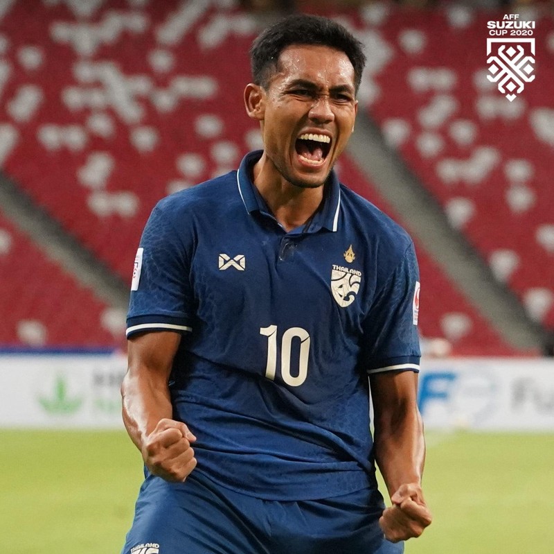 Người hâm mộ Thái Lan kỳ vọng Dangda sẽ làm được điều đó ngay tại vòng bảng AFF Cup 2021 khi Thái Lan gặp Philippines và Singapore. Ảnh FAT