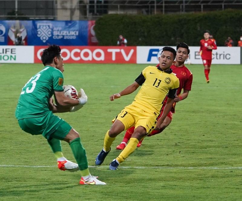 Thủ môn Nguyên Mạnh đã có 4 lần cứu thua. Ảnh VFF