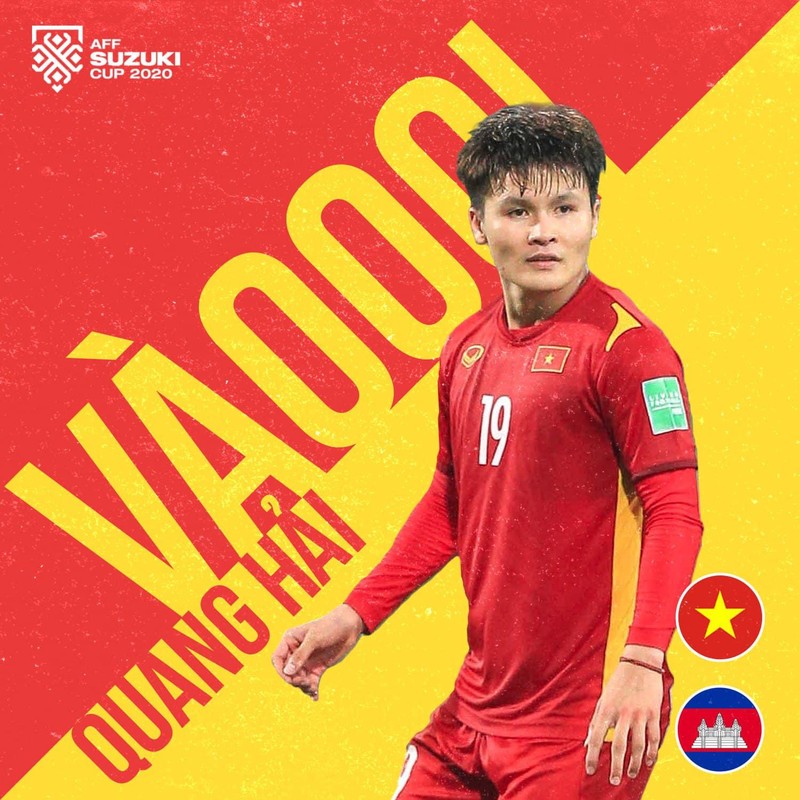 Với 2 bàn thắng, 2 pha kiển tạo Quang Hải là cầu thủ xuất sắc nhất trong số các cầu thủ Việt Nam tại AFF Cup 2022. Ảnh VFF