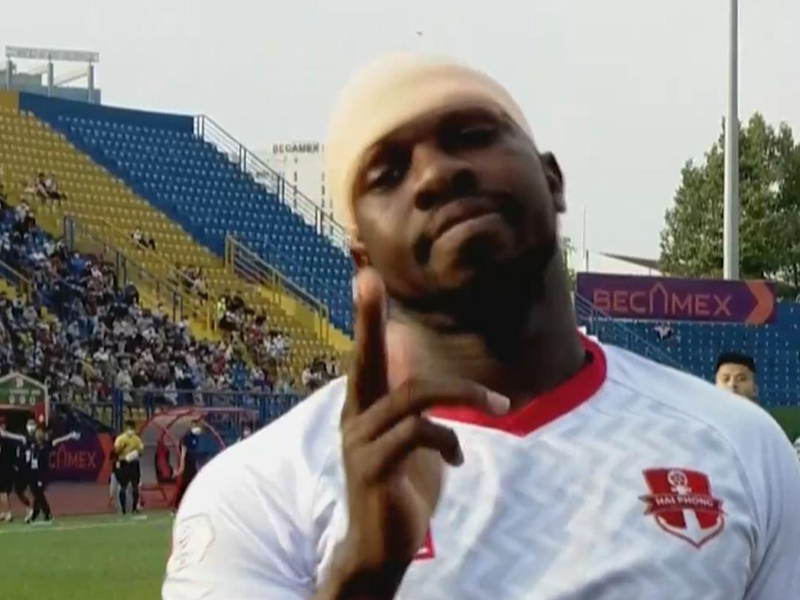 Rimario ghi bàn thắng nhanh nhất V.League 2022, giây thứ 30. Ảnh AT