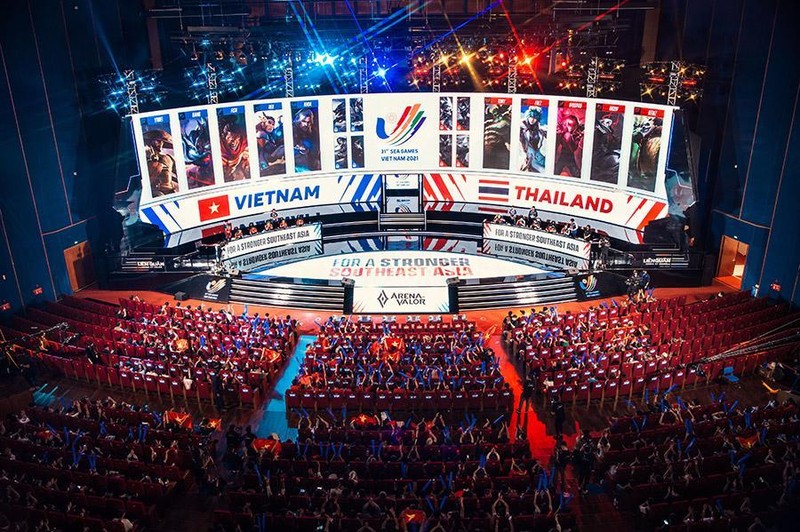 Sân khấu chính thi đấu eSports tại SEA Games 31. Ảnh AT Sân khấu chính thi đấu eSports tại SEA Games 31. Ảnh AT