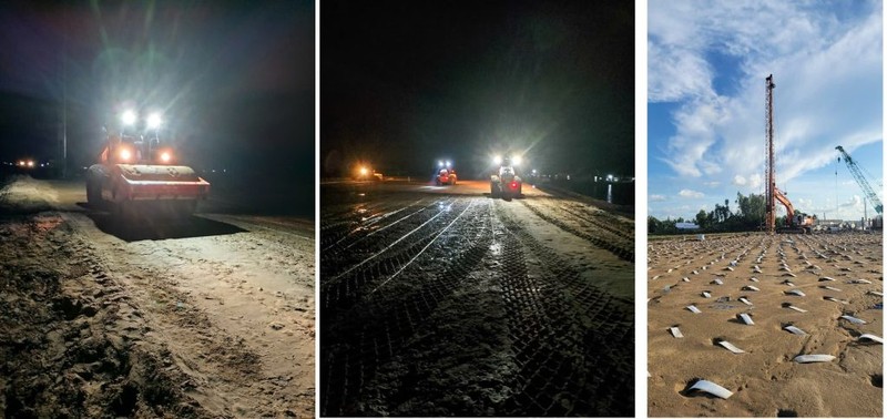 Hình ảnh tại công trường Gói thầu XL01 dự án Hậu Giang – Cà Mau