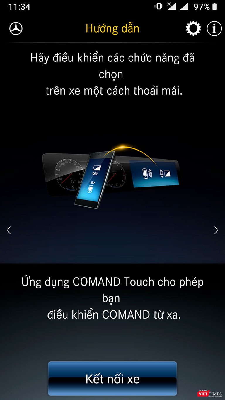 Hệ thống Comand Touch sẽ giúp người dùng điều chỉnh mọi thao tác trên bảng điều khiển trung tâm thông qua điện thoại thông minh iOS hoặc Android.