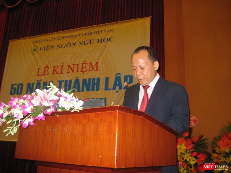 GS TS Nguyễn Văn Hiệp - Viện trưởng Viện Ngôn ngữ học tại lễ kỷ niệm