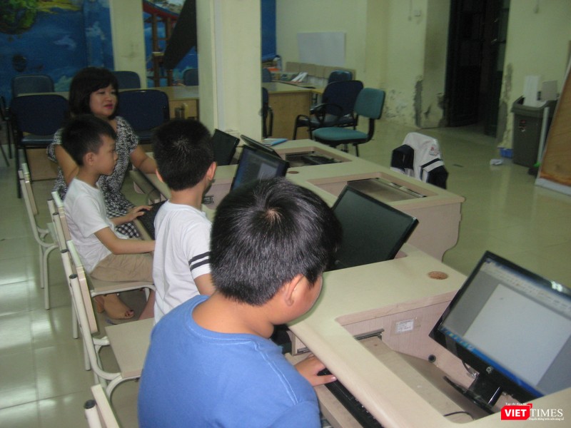 Một lớp học tin học ở Cung Thiếu nhi Hà Nội