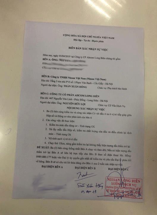 Vụ Nissan X- Trail rò dầu: Bặt vô âm tín, bỏ mặc khách bức xúc