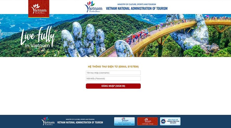 Giao diện email xúc tiến quảng bá du lịch Việt Nam