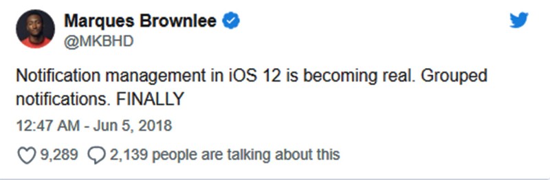 "Quản lý thông báo trong iOS 12 đã trở thành sự thực. Cuối cùng các thông báo đã được nhóm lại"