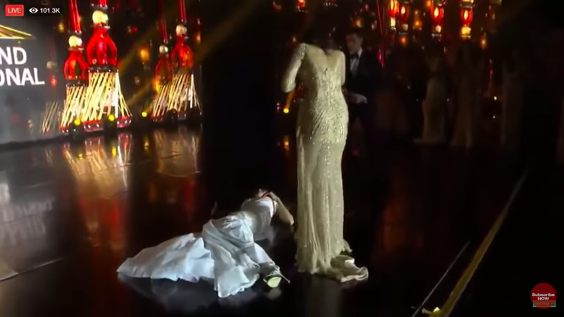 Hoa hậu Hòa bình Thế giới ngất xỉu ngay trên sân khấu khi MC công bố kết quả