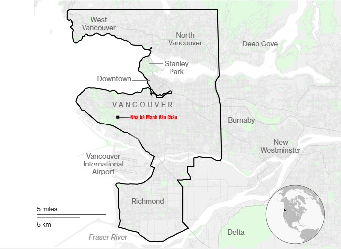 Bà Mạnh được phép di chuyển trong phạm vi 260km2 của Vancouver