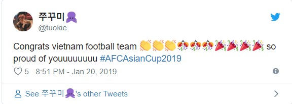 Chúc mừng đội tuyển Việt Nam, tự hào về các bạn