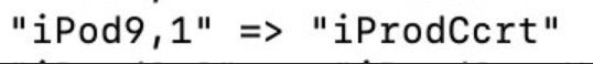 Đoạn mã đề cập đến iPod thế hệ mới