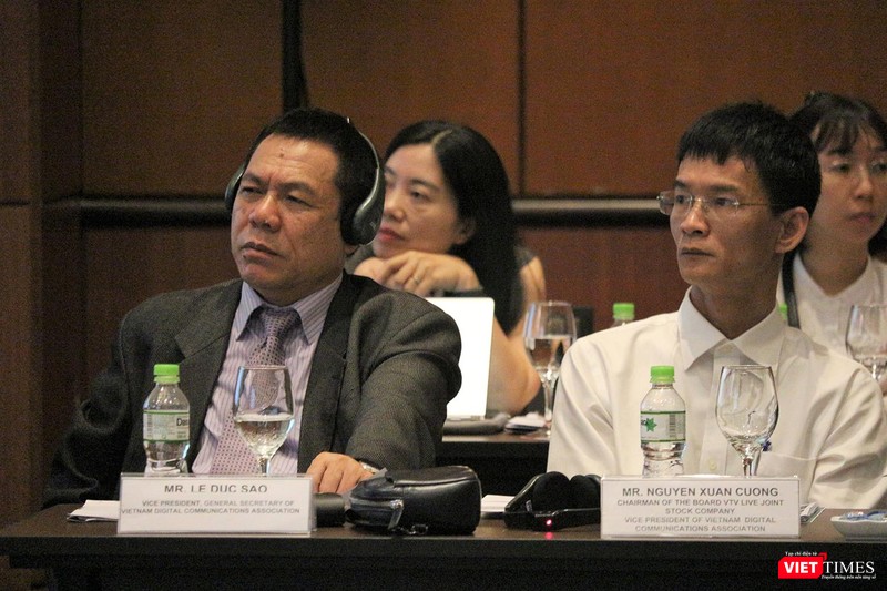 ông Lê Đức Sảo - Tổng thư ký Hội Truyền thông số Việt Nam và ông Nguyễn Xuân Cường - Phó Chủ tịch Hội