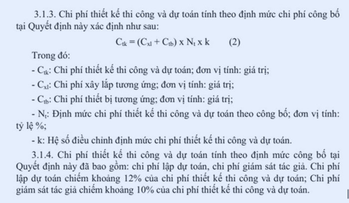 Công thức tính chi phí thiết kế thi công, dự toán theo quyết định số 2378/QĐ-BTTTT Công thức tính chi phí thiết kế thi công, dự toán theo quyết định số 2378/QĐ-BTTTT