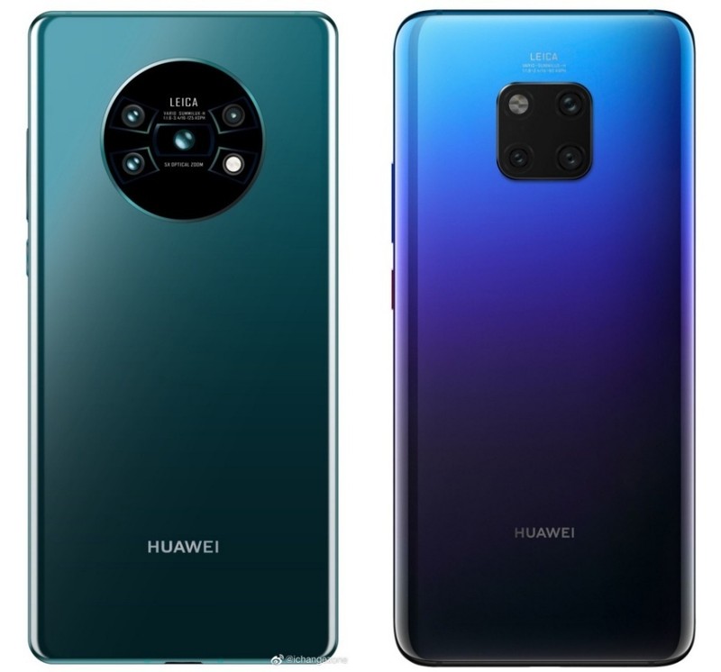 Mate 30 (trái) và Mate 20 Pro (phải) - ảnh Weibo Mate 30 (trái) và Mate 20 Pro (phải) - ảnh Weibo