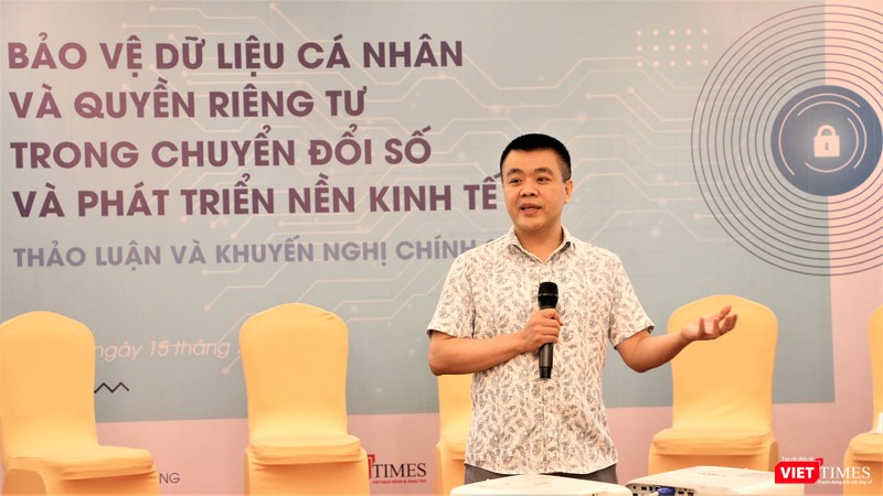 ông Nguyễn Lâm Thanh - Phó Chủ tịch Hội Truyền thông số Việt Nam phát biểu tại hội thảo (ảnh: Đăng Khoa)