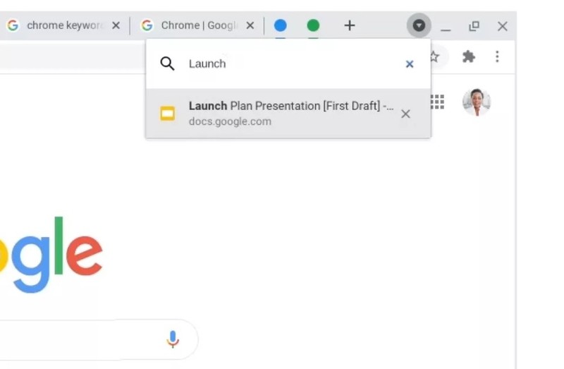 Giao diện tìm kiếm theo tab