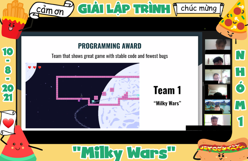 Nhóm học sinh nhận được giải thưởng Lập trình