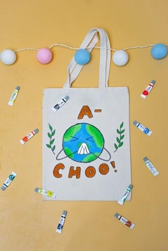 Mẫu túi vải được các tình nguyện viên Green Life vẽ và thiết kế