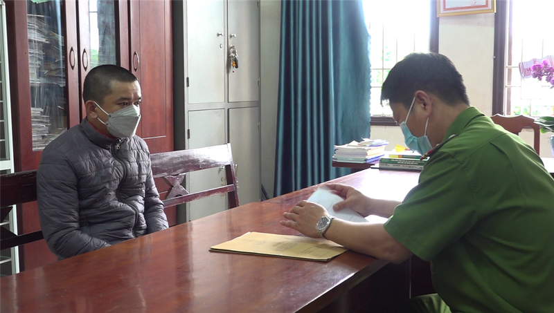 Đối tượng Nguyễn Văn Mạnh tại cơ quan điều tra